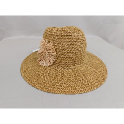 August Hats Packable Flower Fields Large Brim Fedora Sun Hat Beige #C345  eb-75889461